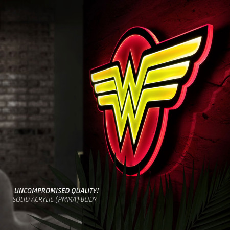 Wonder Woman Symbol Illuminated Table Lamp Or Mountable Wall Art